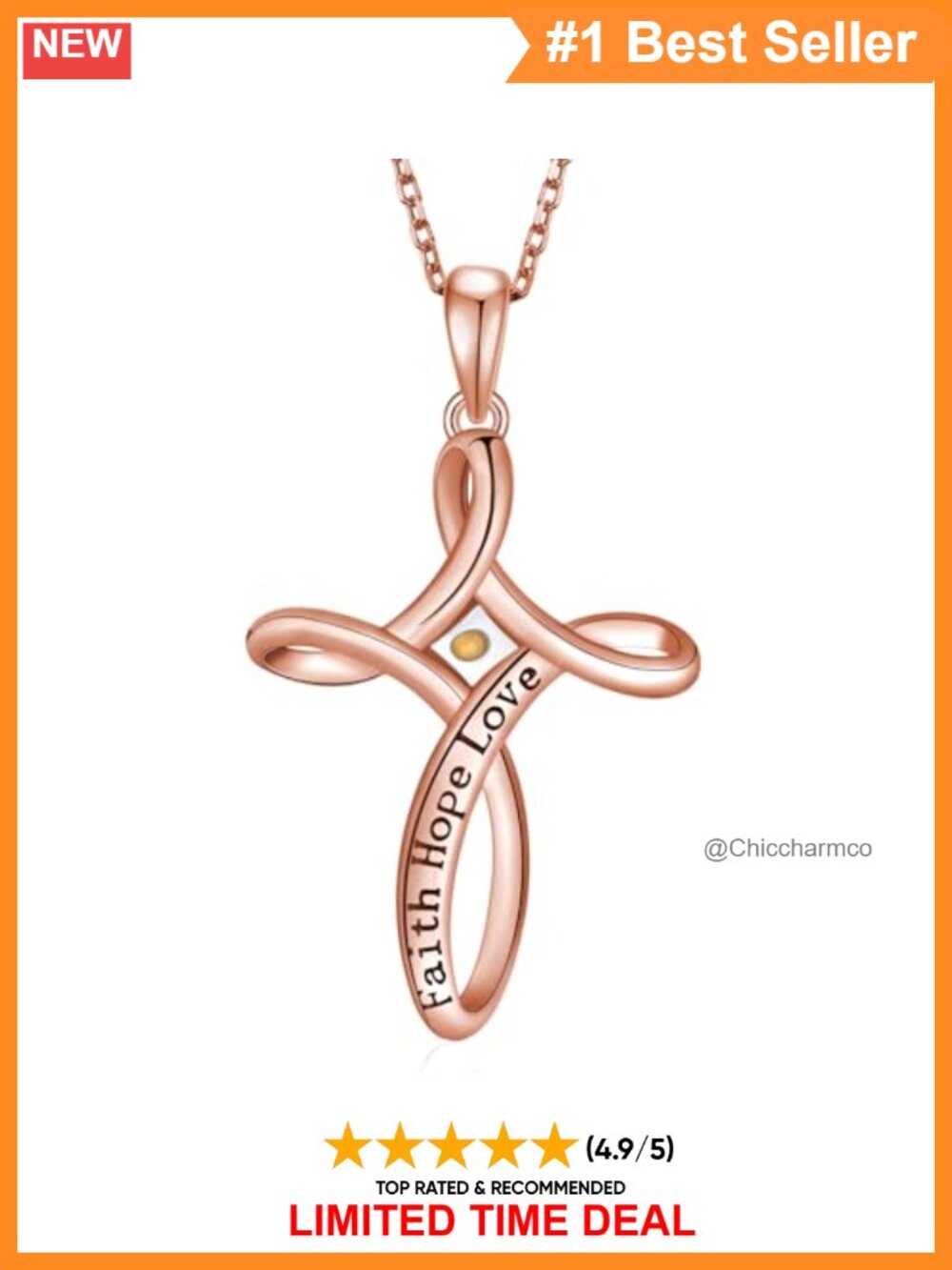 925 Sterling Silver Mustard Seed Cross Necklace 18" Christian Baptism Gift